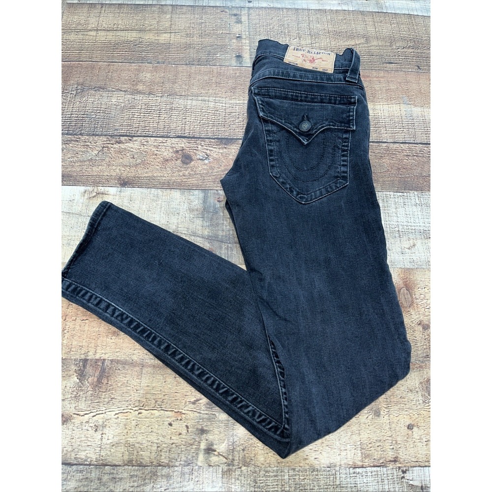 True Religion Rocco Relaxed Skinny Blackâ Flap Pockets 2805